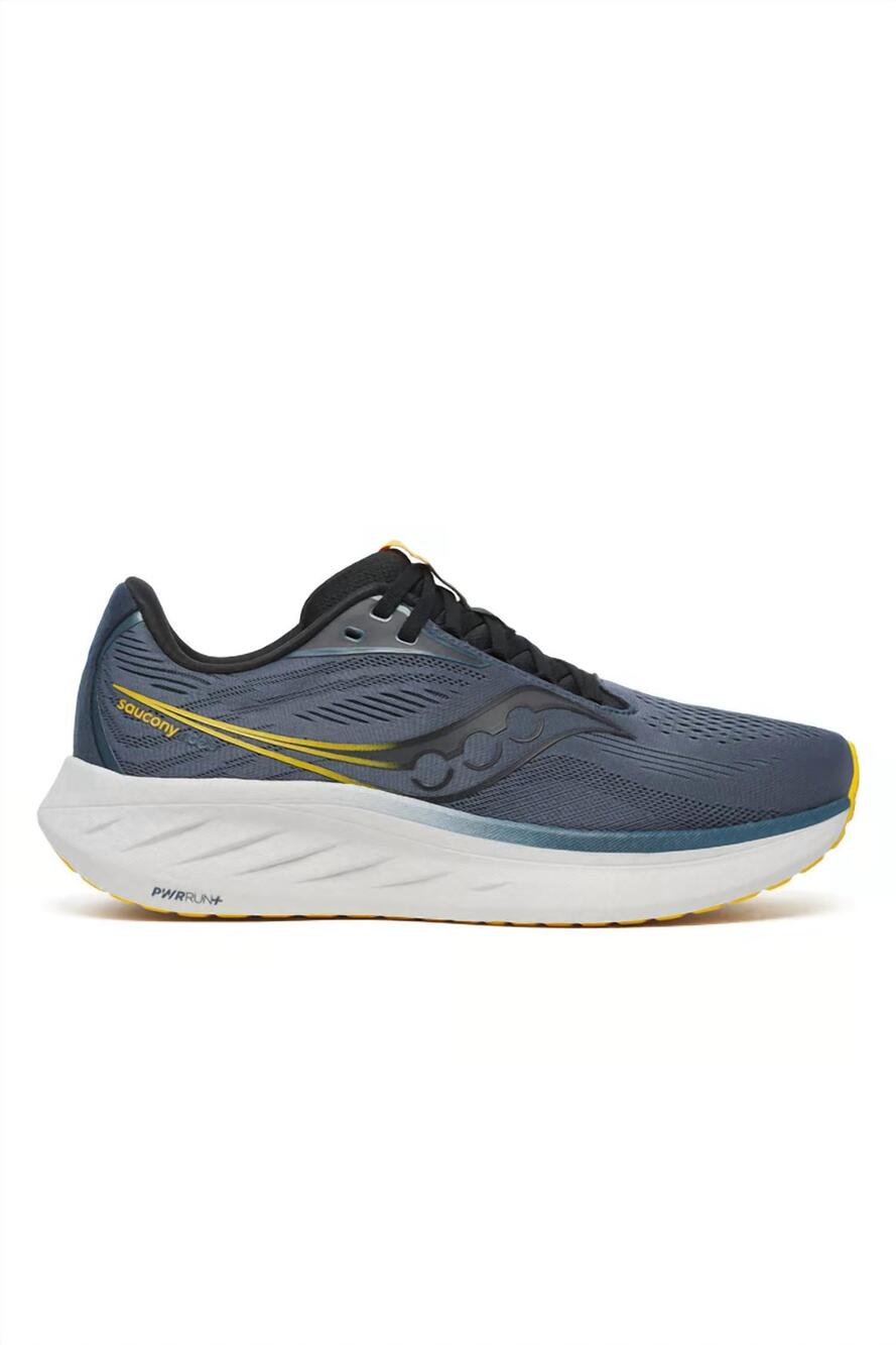 NEW SAUCONY men's ride 18 running shoe in arctic/barley